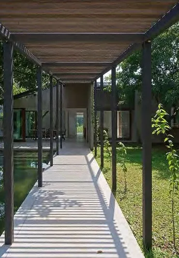 Dengta medinė perėja tarp korpusų